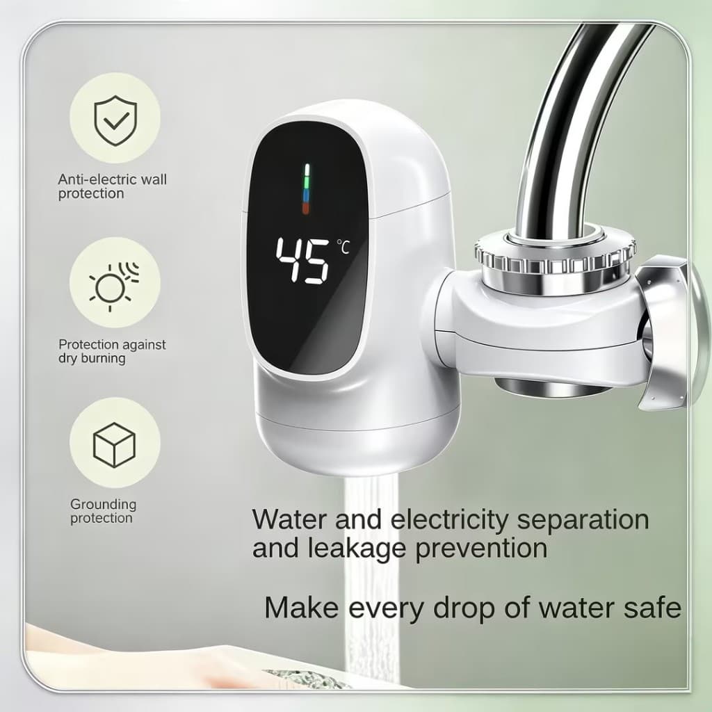Torneira Aquecedora Elétrica Instantânea De Água Quente 3000W Com Display Digital Aquecedor Para De Banheiro