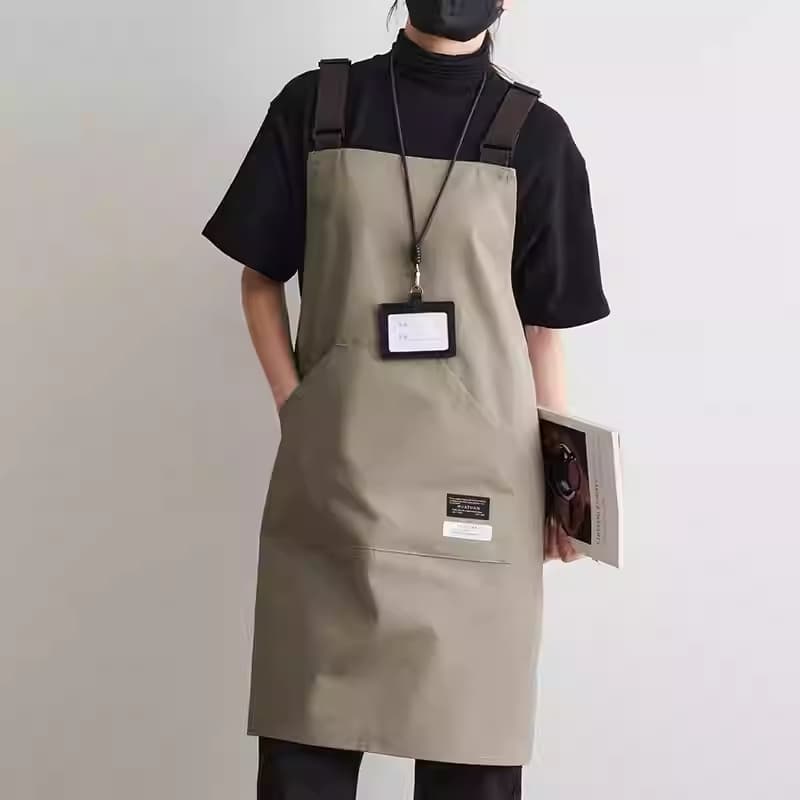 Avental de lona estilo ferramentas JoyMart Uniforme de cafeteria Avental repelente de água Avental com alça Avental esti