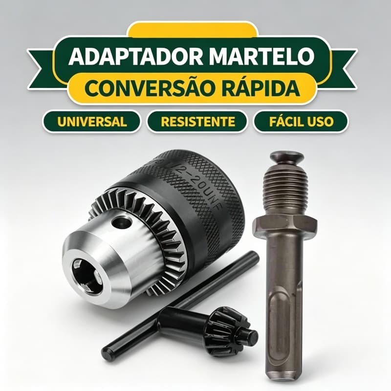 Mandril De Furadeira 1/2" c/ Adaptador Sds Plus Martelete Ferramenta engate rápido NK