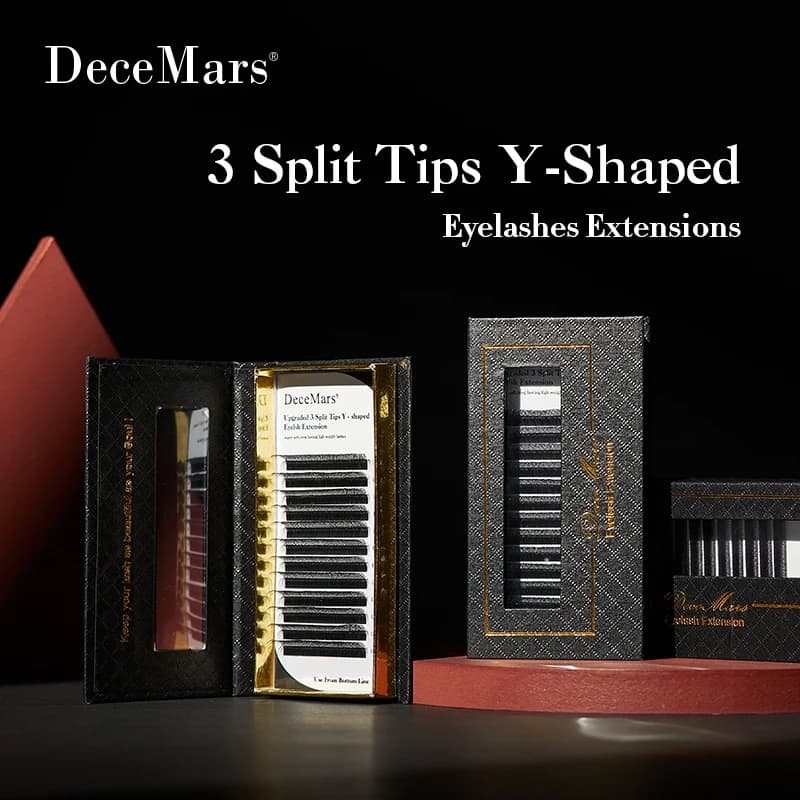 DeceMars 3 Pontas Divididas Eextensão De Cílios Em Forma De Y