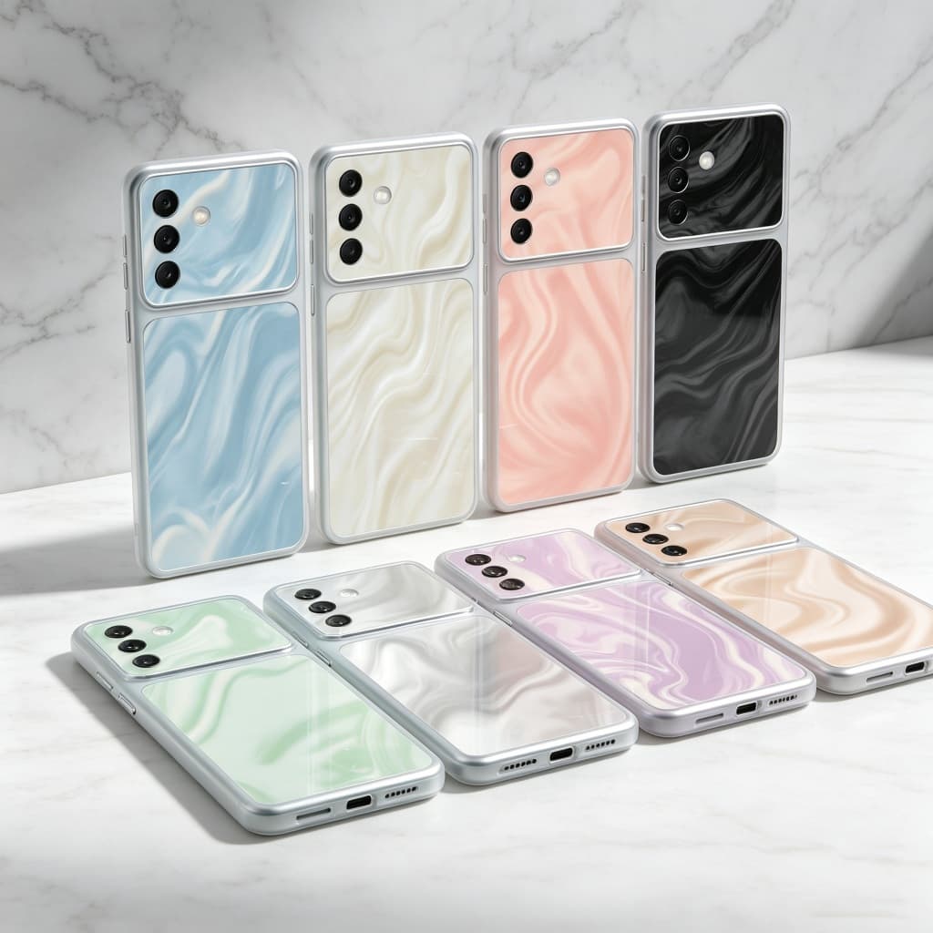 Capa De Telefone Luxuosa Com Padrão De Textura Ondulada De Água 2 Em 1 Para Samsung A73 A72 A57 A56 A55 A54 A53 A52S A52