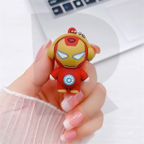 Personalizado Dos Desenhos Animados Mini Silicone Músico Homem De Ferro Forma Pen Drive 1GB 2GB 4GB 8GB 16GB 32GB 64GB 1