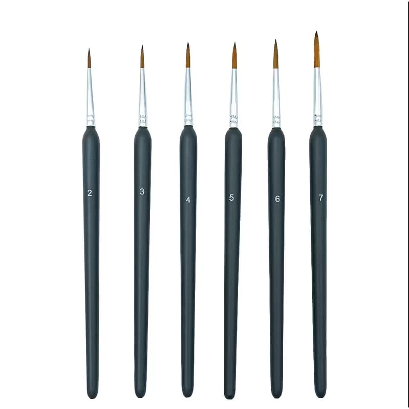 Kit 6 Pinceis Traços Finos Pintura Em Tela Aquarela Modelismo