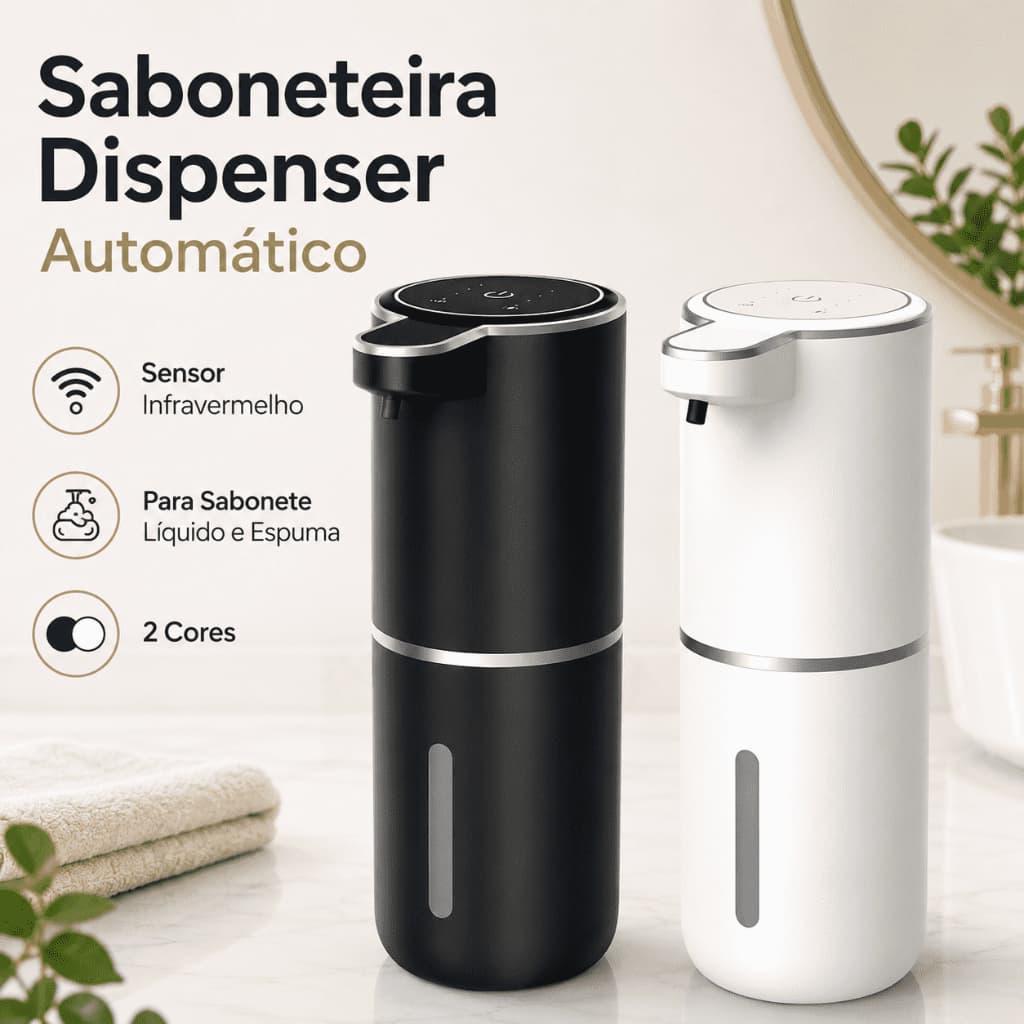 Saboneteira Dispenser Automático Sensor Infravermelho Para Sabonete Líquido Detergente Espuma