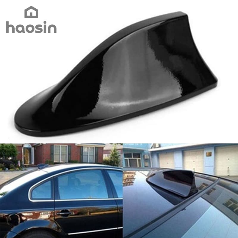 Antena FM Shark Fin 6dB Preta para Carros com Teto Curvado Universal Automotiva