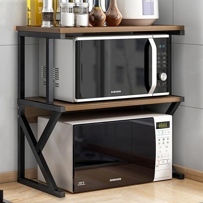 Prateleira/Organizador Para Microondas-Rack De Metal Multiuso Em Aço (Tipo K)