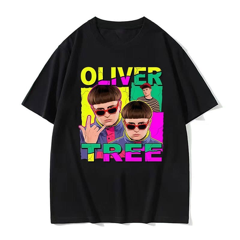 2026 Oliver Tree Merch Camiseta Masculina Manga Curta Unissex Tops Roupas Causais Femininas Y2K