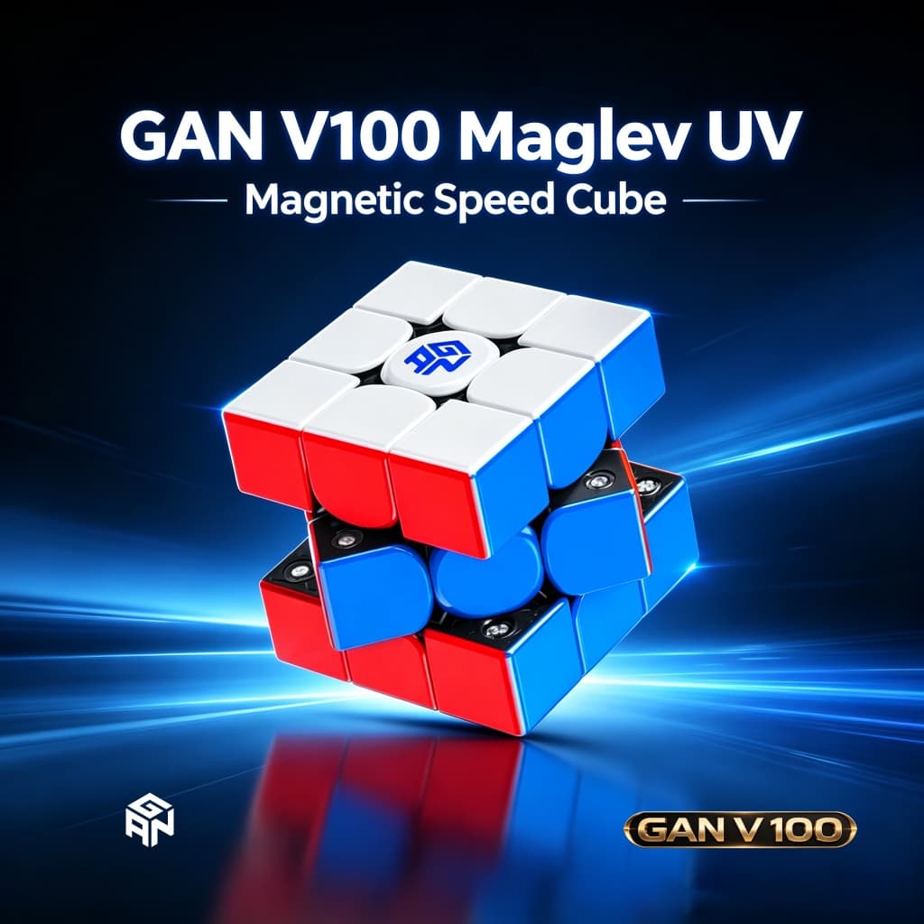 GAN V100 Maglev UV 3x3 Maglev Rubik's Cube Pioneer Black Core Speed Cube
