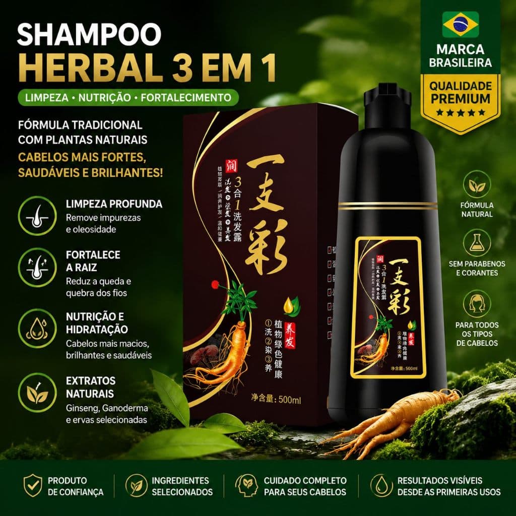 500ml Shampoo De Tintura De Cabelo Preto Natural Queima Rápida E Tingimento Reparação Raízes O