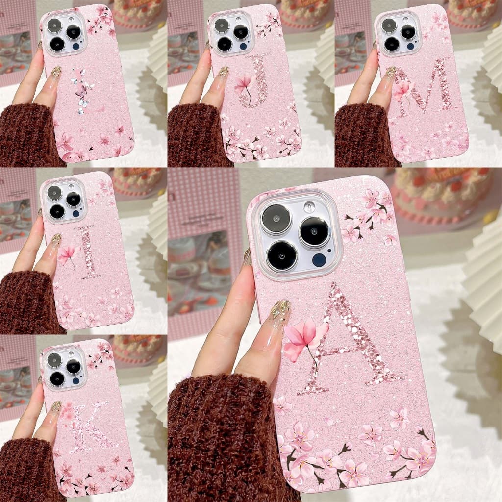 Brilho Personalizado 26 Letras Capa Para IPhone 17 Air 13 15 14 16 11 12 Xr Normal Pro Max Capinha
