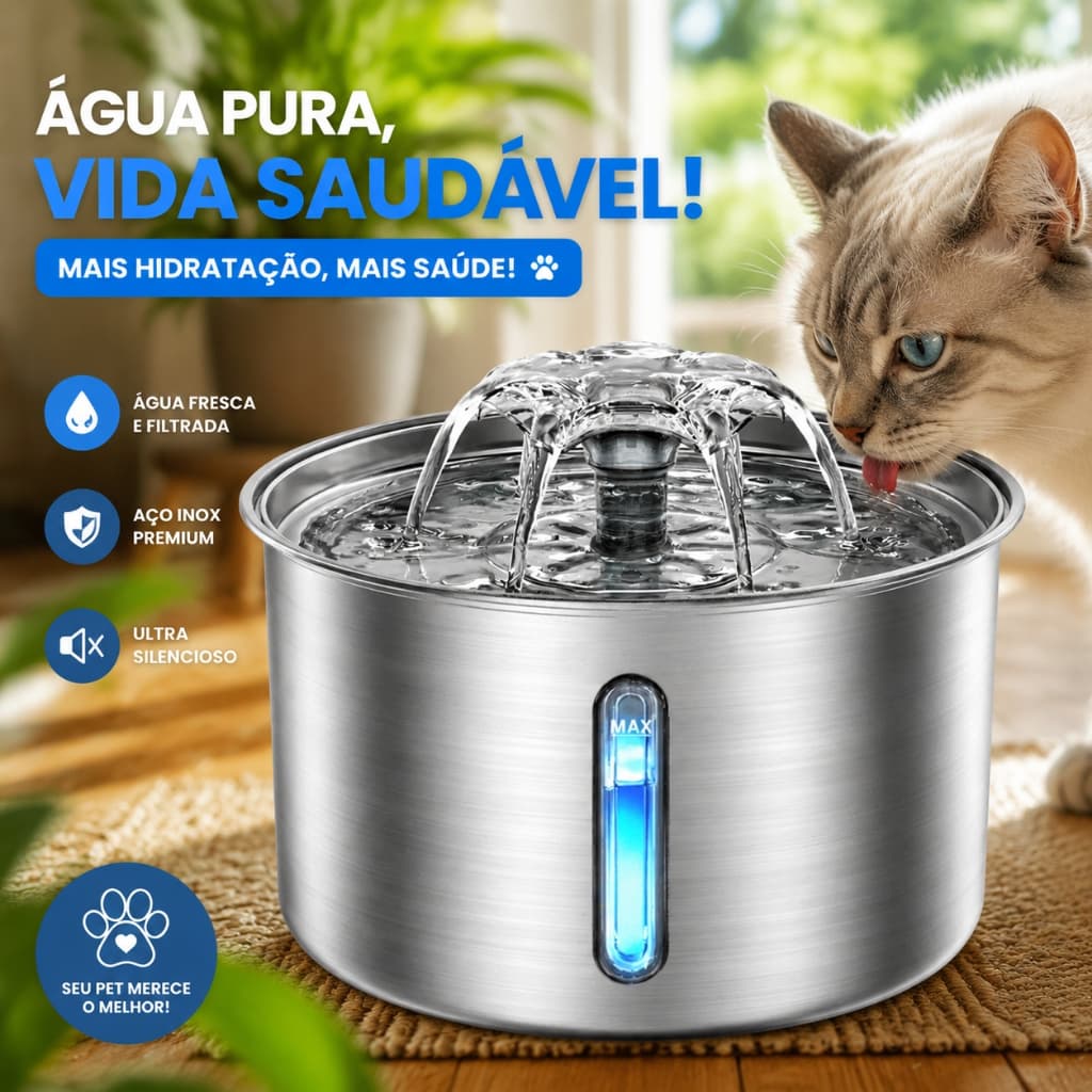 3l Fonte De Água De Aço Inoxidável Para Gatos E Cãe