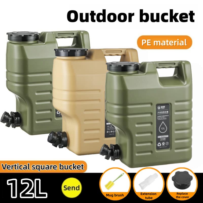 Tanque De Água Portátil De Grande Capacidade Com material 12LPE E Torneira Para Acampamento Ao Ar Livre À Prova De Vazam