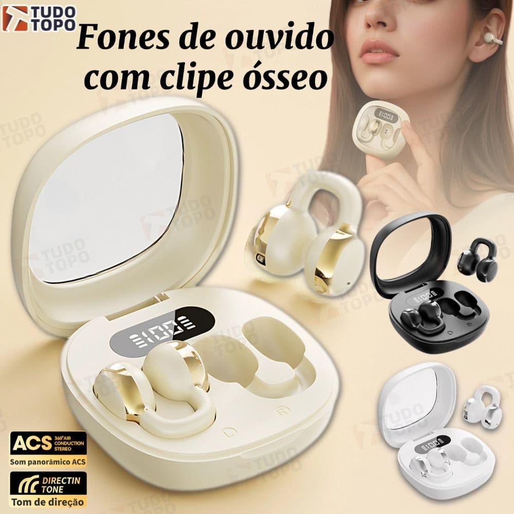 Fone Bluetooth 5.3 X31 Open Ear com ENC Gancho Esportivo Baixa Latência 28H Android iOS