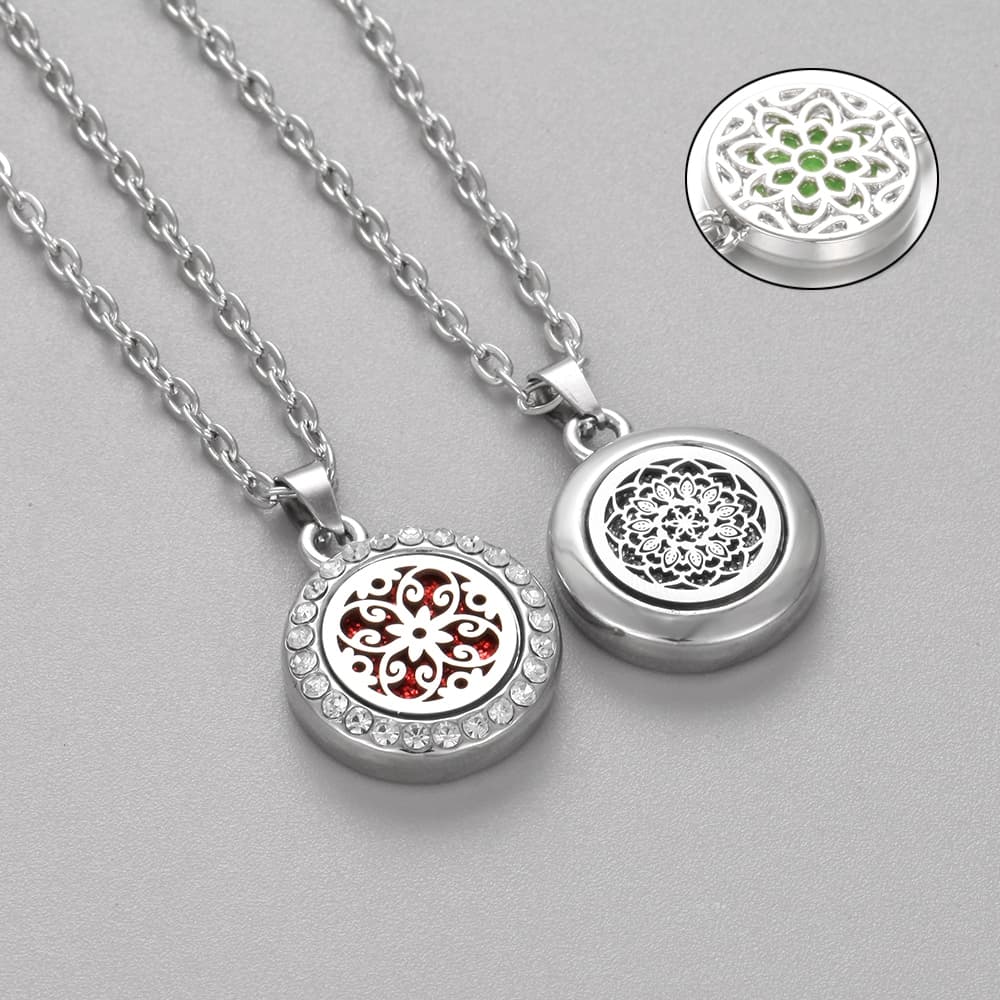 Aroma Jewelry Pequeno Colar De Aromaterapia Difusor Pingente Flor Coração Árvore Da Vida Medalhãos Colares Perfumados De