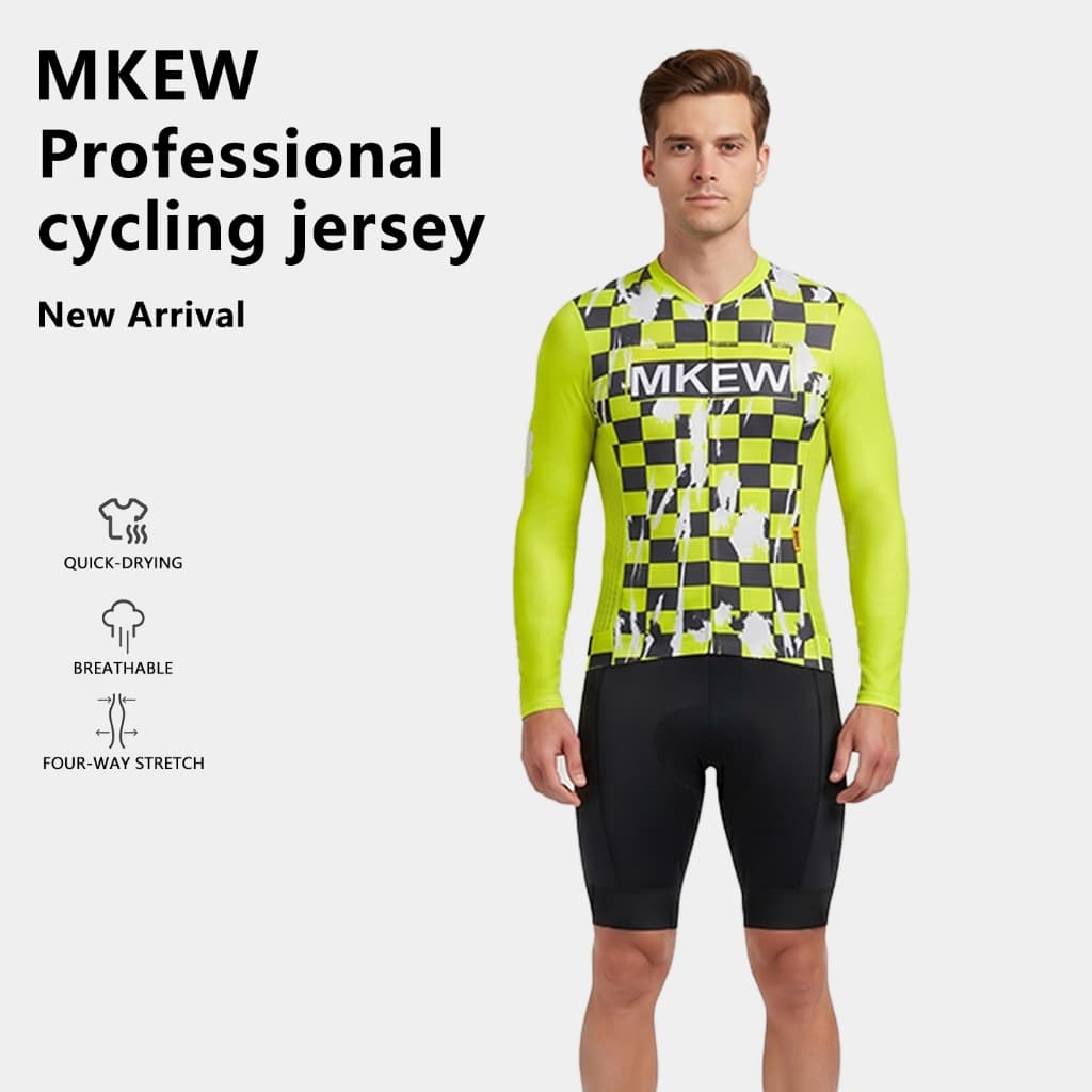 MKEW Camisa Masculina De Manga Comprida Para Ciclismo , Secagem Rápida , Respirável , Zíper Completo , Estrada , MTB , B