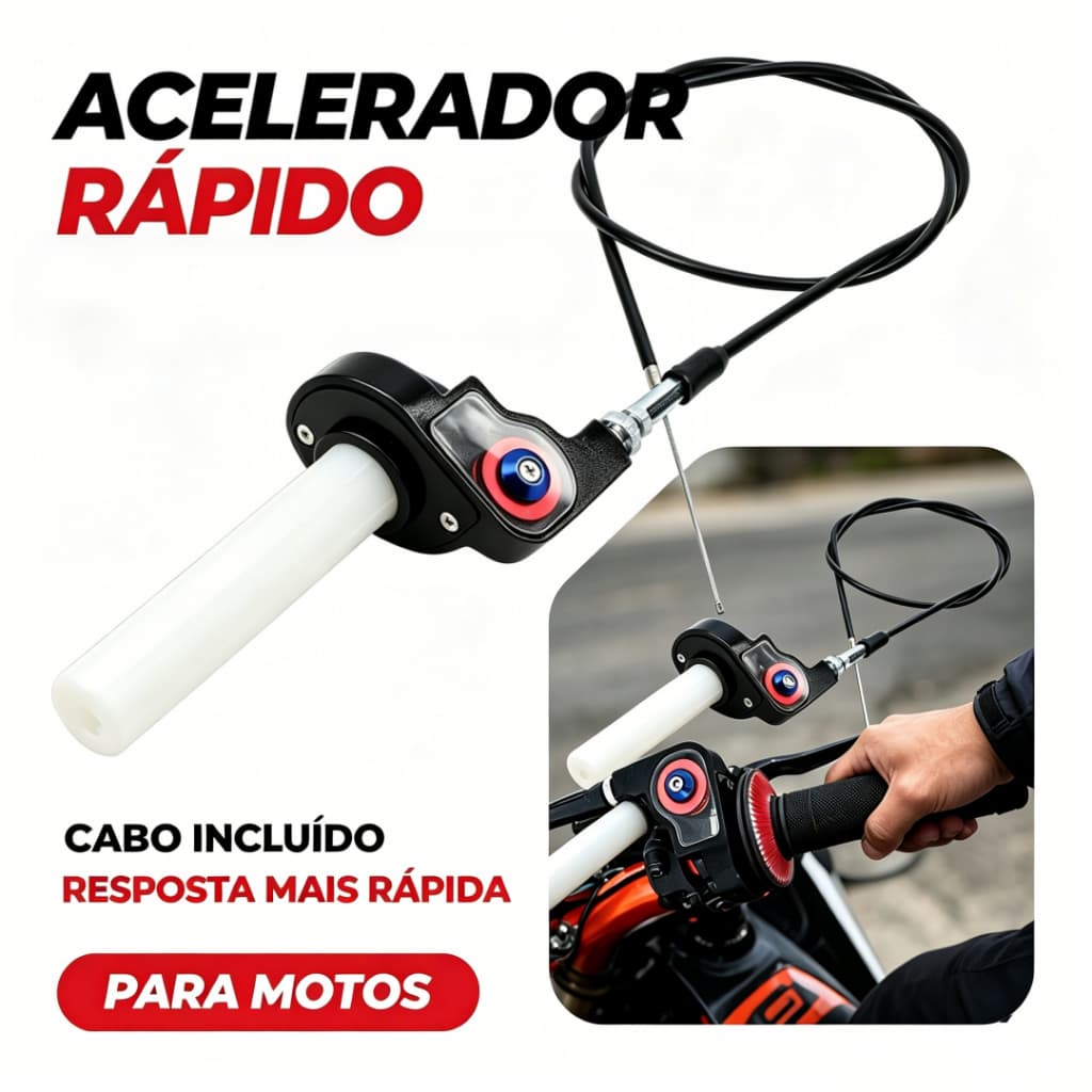 Acelerador Rápido Moto Universal + Punho de Aceleração para Motocicleta