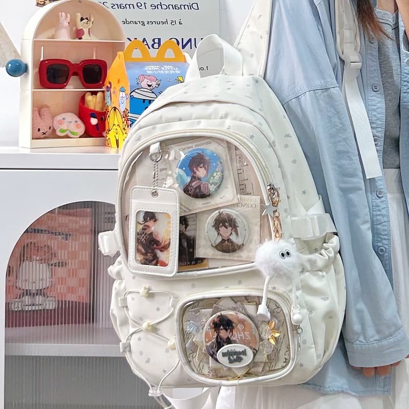 Bolsa de dor transparente de ombro duplo de grande capacidade, bolsa escolar simples de alto valor para estudantes forma