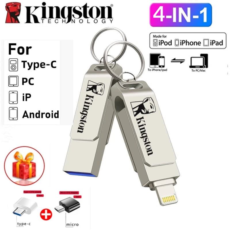 2TB 4-Em-1 flash drive USB 3.0 Memória Vara OTG 1TB 512GB 256GB Pendrive Velocidade Rápida Tipo-C Para i/o/s/Android/Tel