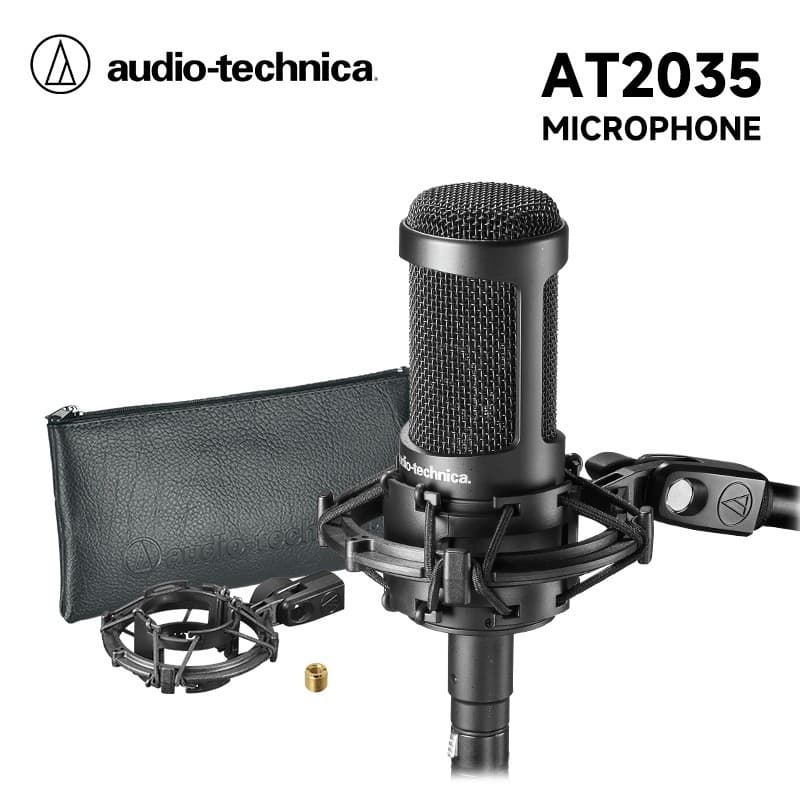 Audio Technica AT2035 O Microfone Condensador Cardióide Preto Studio Podcast Streaming Excelência