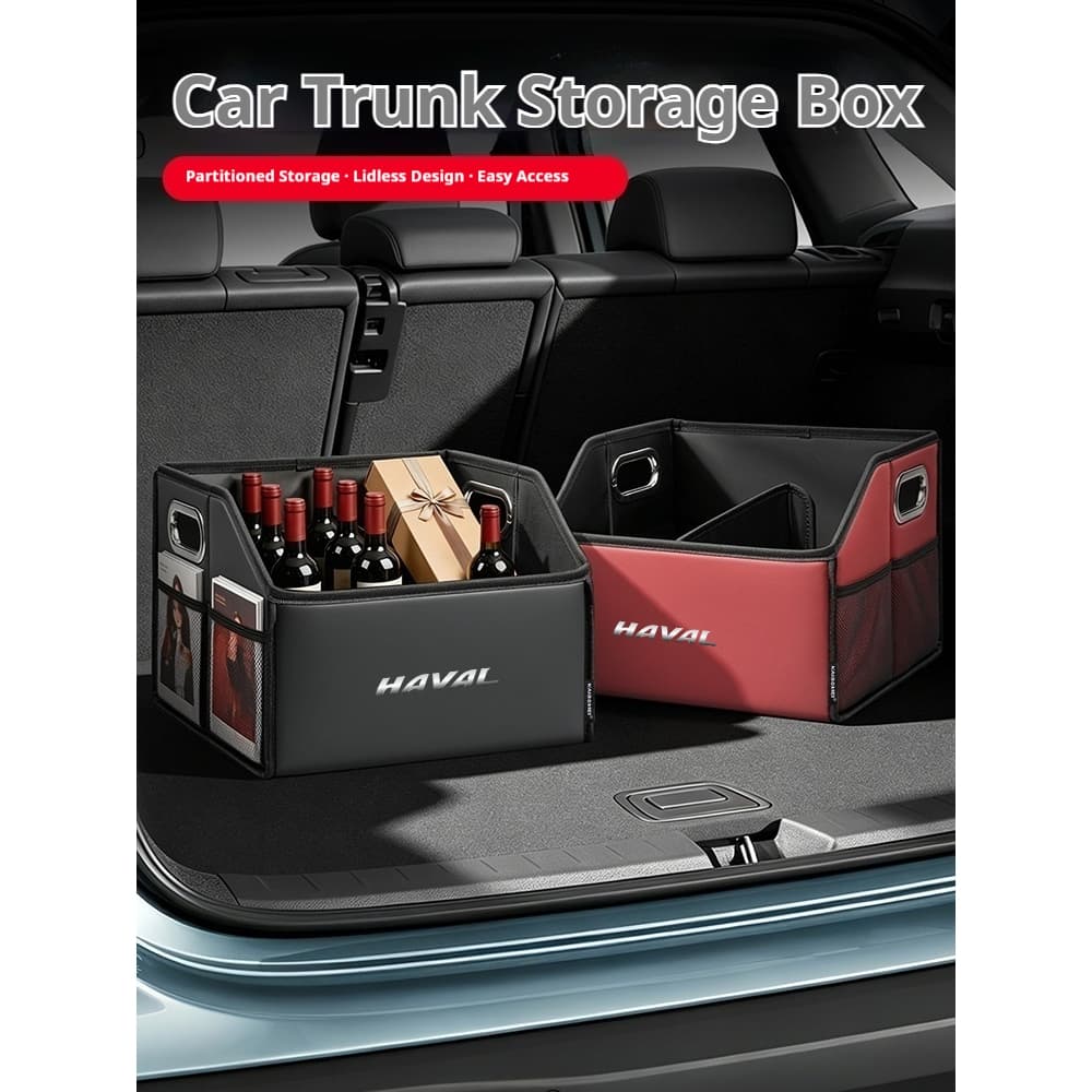 Caixa De Armazenamento De Porta-Malas De Couro Para Carro , Bolsa Organizadora Dobrável Haval Jolion H2 H3 H8 M4 H1 H7 H