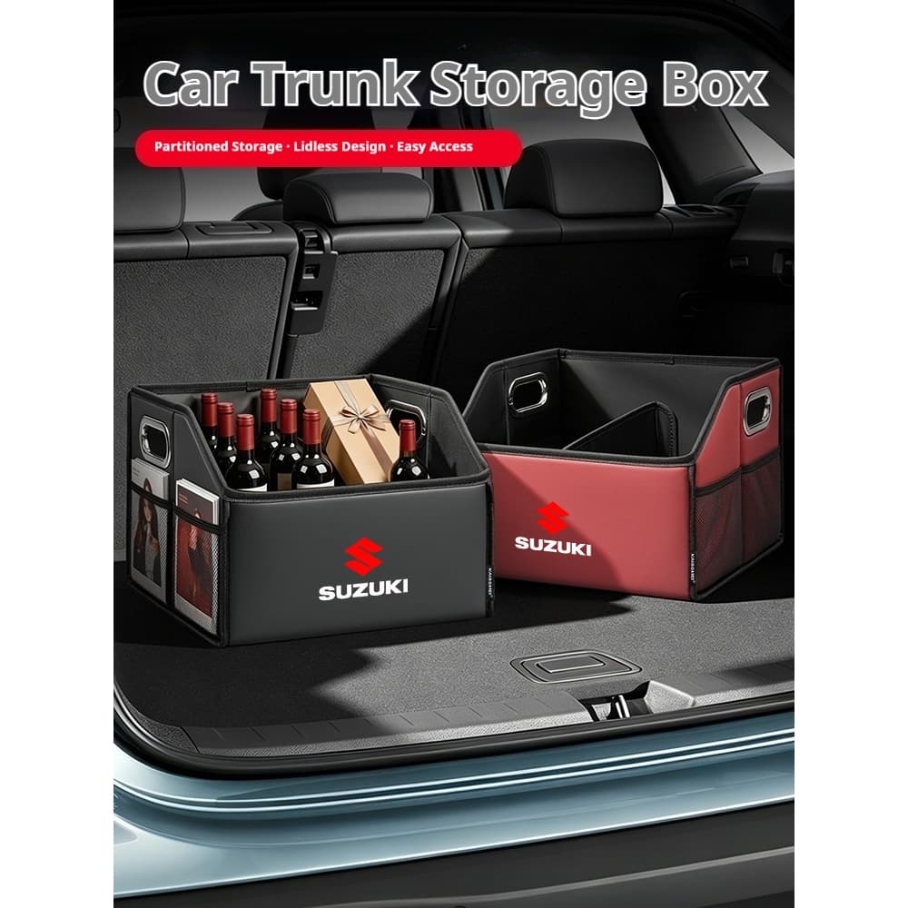 Caixa De Armazenamento De Tronco De Couro Do Carro Tailbox Dobrável Organizador Saco Para Suzuki Jimny Samurai S-Cross S
