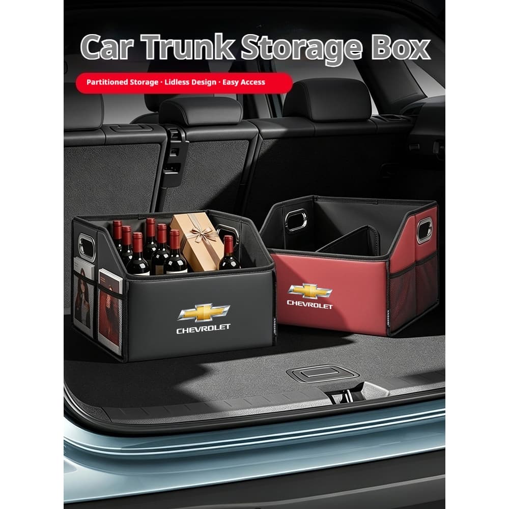 Caixa De Armazenamento De Tronco De Couro Do Carro Tailbox Dobrável Organizador Saco Para Chevrolet Aveo Parafuso Cruze
