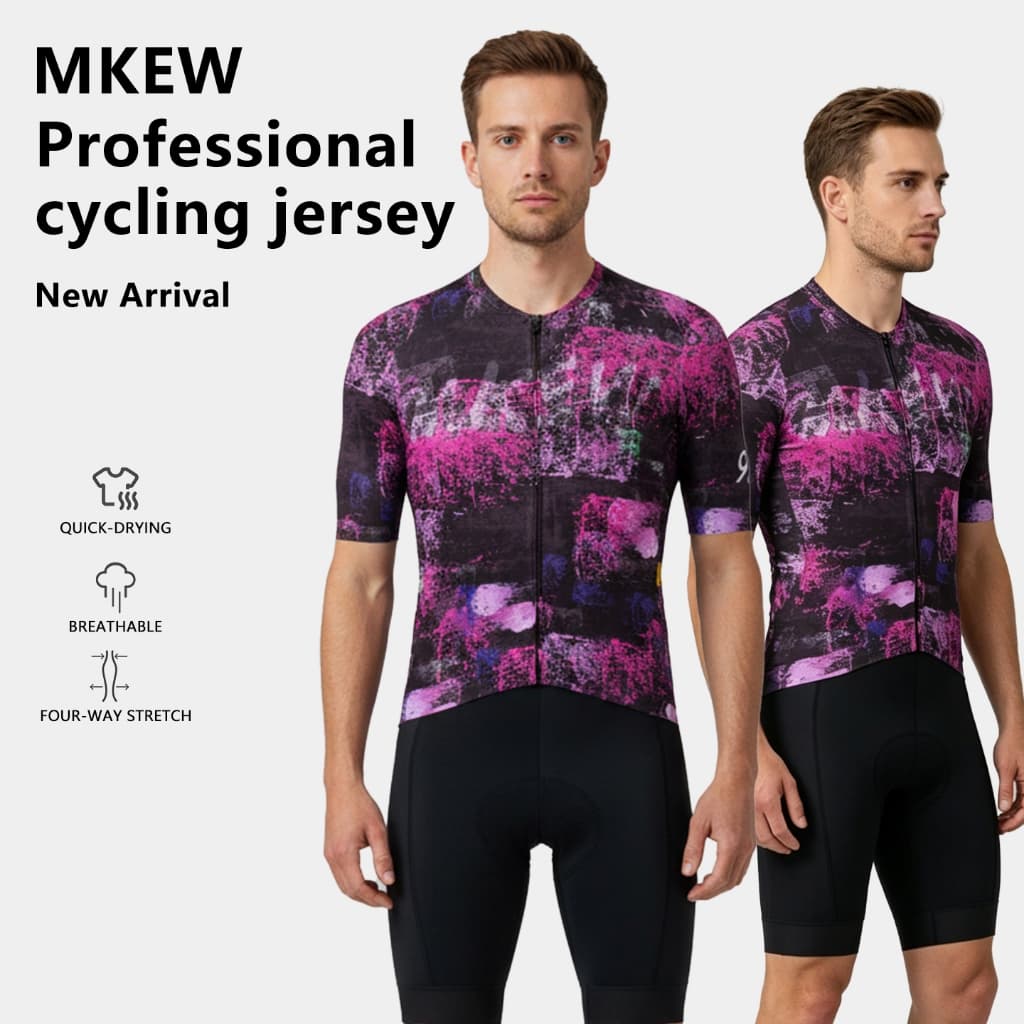 MKEW Camisa Masculina De Verão De Manga Curta Para Ciclismo De Estrada , Roupas Esportivas Mountain Bike Com Três Bolsos