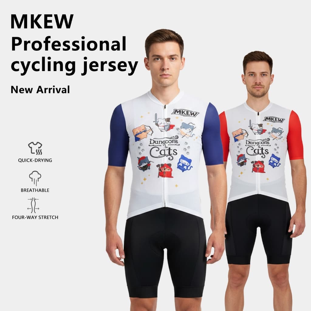 MKEW Homens Manga Curta Camisa De Ciclismo Nova Equipe Roupas Verão Respirável Treinamento Bicicleta Passeio Tops De Est
