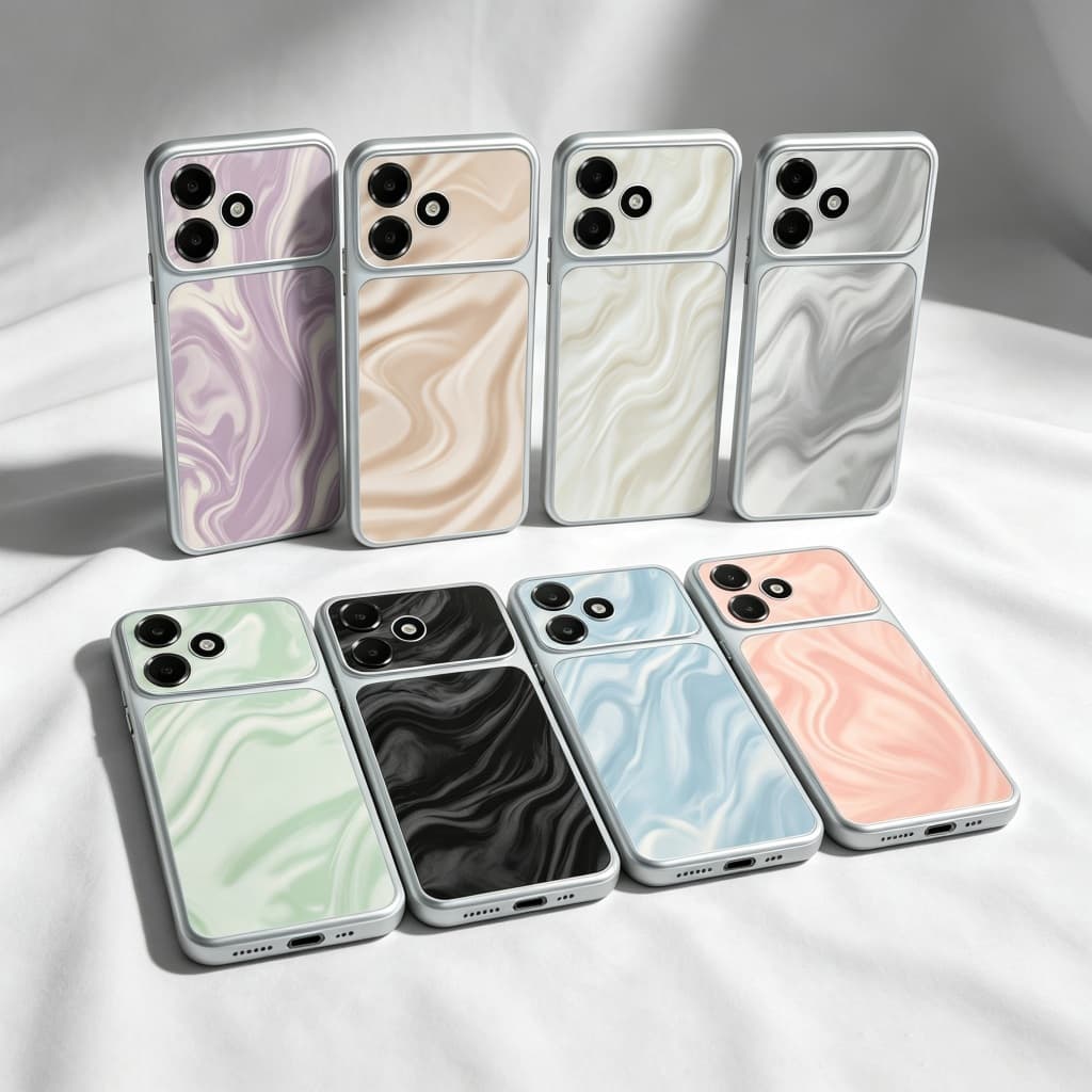 Capa De Telefone Luxuosa Com Padrão De Textura Ondulada De Água 2 Em 1 Oppo F33 F31 F19S F19 4G 5G Cor Brilhante À Prova