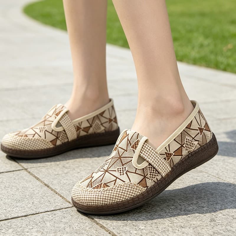 Verão Solto Mulheres Sapatos De Caminhada Dedo Do Pé Largo Pés Inchados Mãe anti Deslizamento Sola Macia Em Idosos