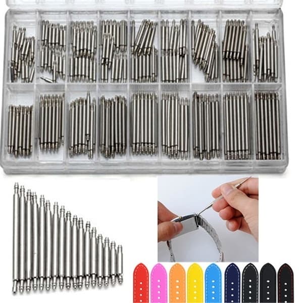 Rosestoree Yosoo 360 peças pulseira de relógio, barras de mola, kit de reparo de pinos de ligação, 8-25mm, relojoeiro