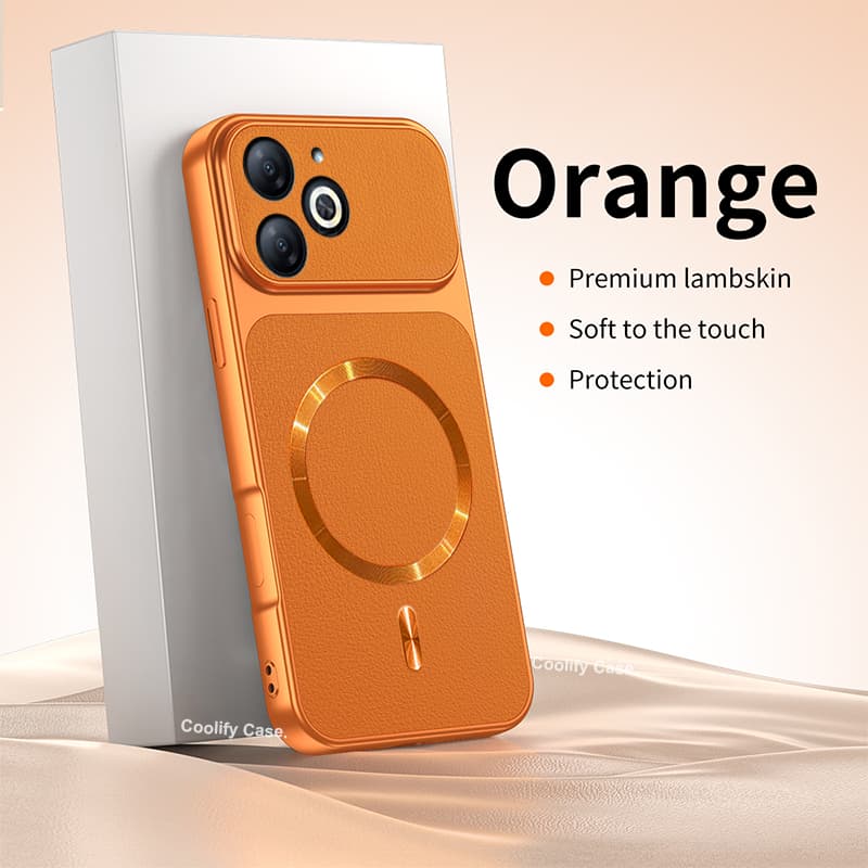 Capa De Telefone Magnética Para Realme C61 C63 Protetora De Luxo De Couro Sedoso