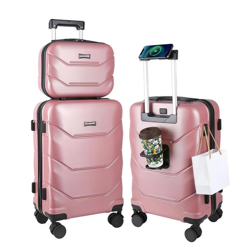 JACKSUN Malas De Viagem Bordo Anac  23kg + Frasqueira Abs Rodinhas 360° Cadeado Rodinhas Removível