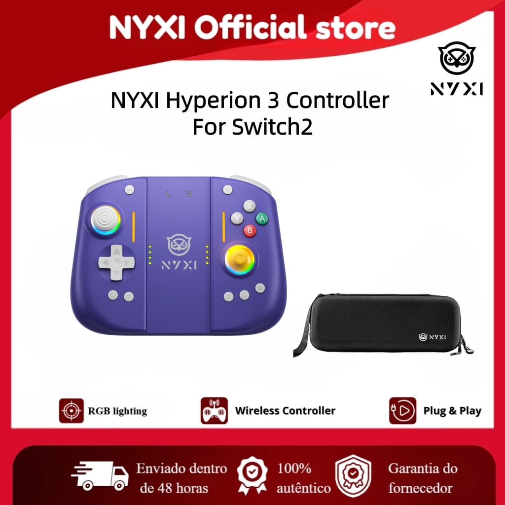 NYXI Hyperion 3 Joypad Para Switch 2 – Joycon Sem Fio Com Maleta De Transporte