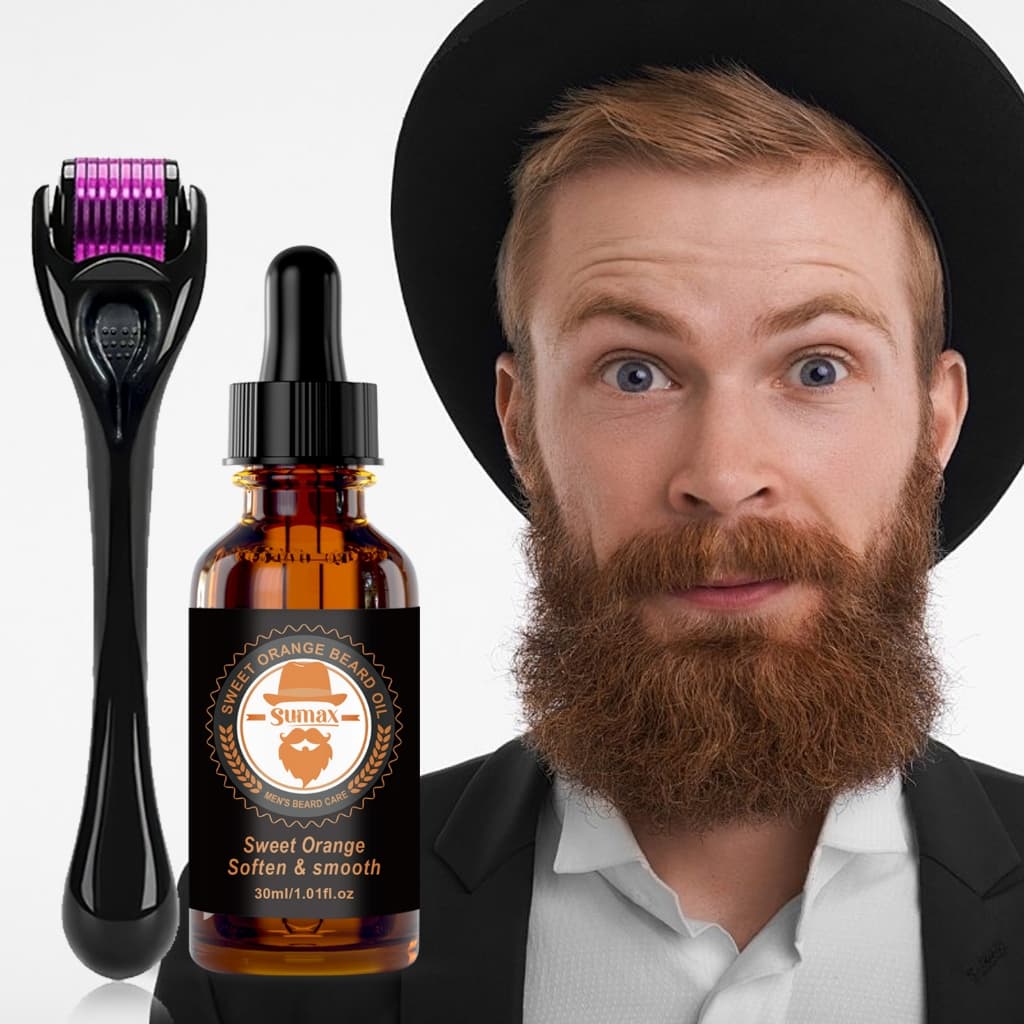 Óleo nutritivo Natural para barba de laranja doce hidrata barbas e pele Facial, suaviza barbas secas e fáceis de quebrar