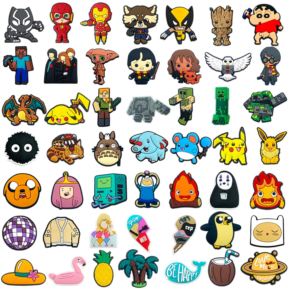 MEIDJ , Amuletos De Sapato , 49 Peças De Tamancos De Personagens De anime Fofos De Desenho Animado , Acessórios Decorati