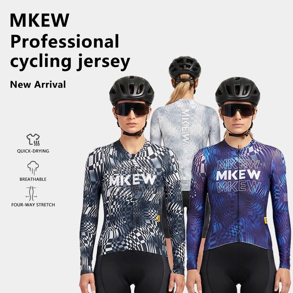 MKEW Camisa Feminina De Manga Comprida MTB De Ciclismo Primavera Outono Roupas Camisas Superiores Finas Para Andar De Bi