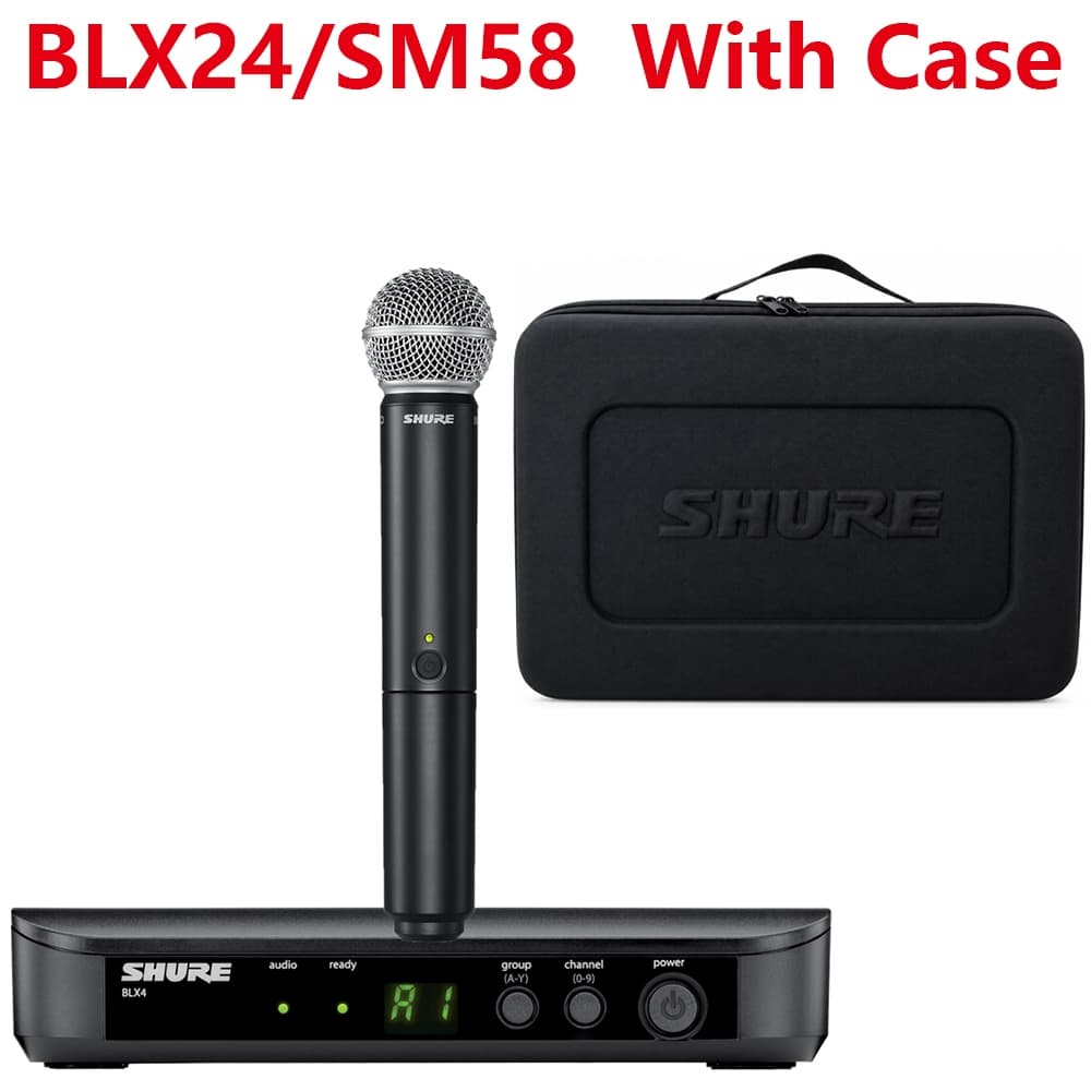 BLX24 BLX4 SM58 Microfone Sem Fio 80m Distância De Transmissão Palco Cantando Igreja Discurso Karaokê , Com Bolsa