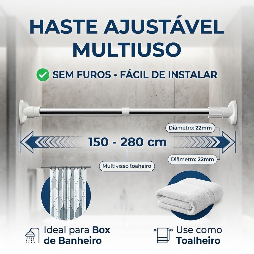 varão de cortina cortina de banheiro E Quarto Sem Furo Ajustável Pressão 70-120 90-160 110-200 150-280cm
