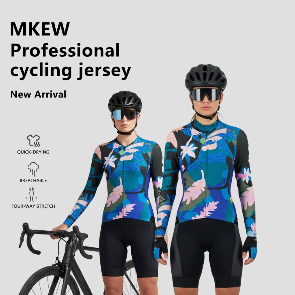 MKEW Camisa Feminina De Manga Comprida Para Ciclismo , Elegante , De Secagem Rápida , Respirável , Esportiva Com Proteçã