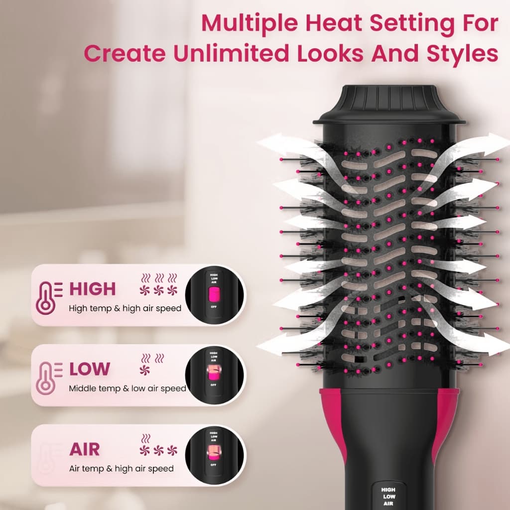 Pente de cabeleireiro multifuncional, secador de cabelo e alisador de cabelo três em 1-110V/220V