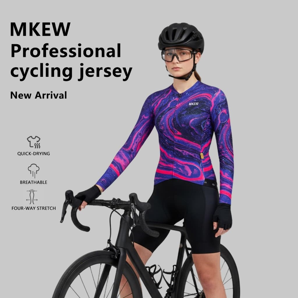 MKEW Camisa Feminina De Manga Comprida Para Ciclismo , Roupas Andar De Bicicleta , Secagem Rápida De Estrada E Montanha