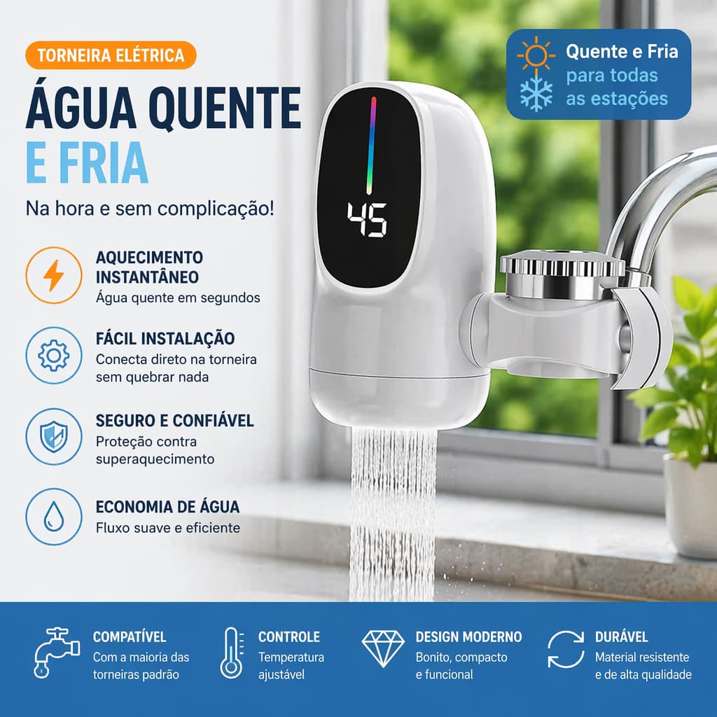 3000W Instant Electric Hot Water Aquecedor Torneira Display Digital Aquecimento De Água Para De Banheiro