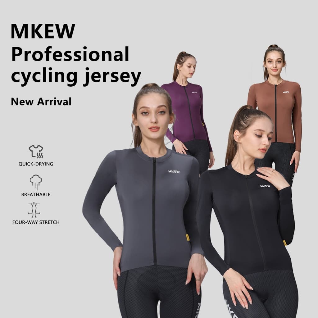 MKEW Mulheres Ciclismo Mangas Compridas Finas Camisa De Favo De Mel Material Respirável Roupas Para