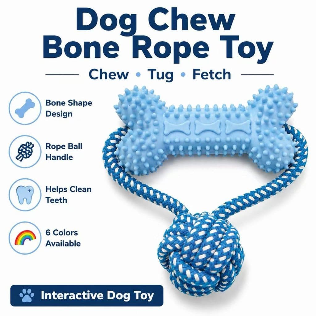 Brinquedo De Corda Para Morder Osso De Cachorro Fácil De Limpar , Ferramenta Saudável Limpeza De Dentes , Energia De Lib