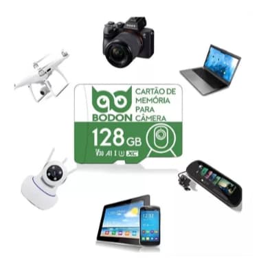 Novo Cartão De Memória BODON 128GB TF (MicroSD) De Alta Velocidade A1 U3 V30 Gravador De Condução Altamente Durável E De