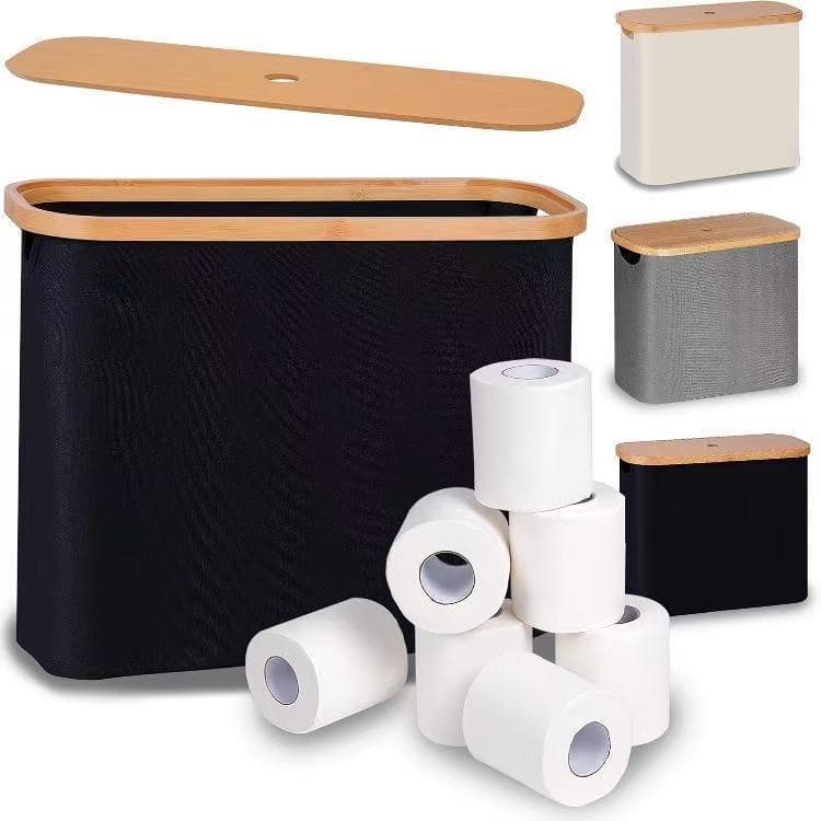 Cesta de papel higiênico com tampa Cesta de armazenamento multifuncional