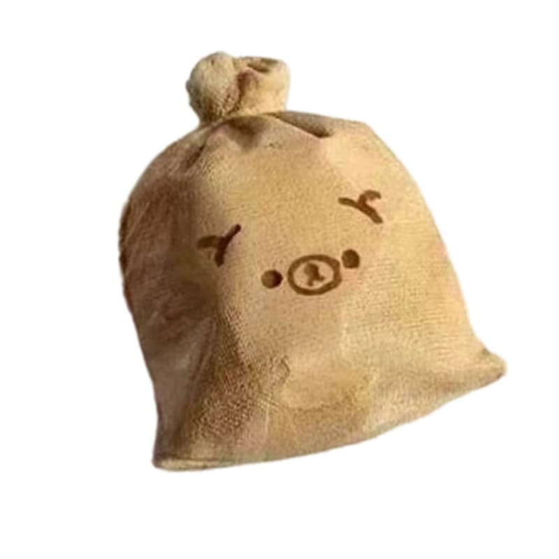 Simulação Bolsa De Linho Urso Mochi Mole Macio Elástico Lento Subindo Saco De Cordão Bonito Alívio Do Estresse Mão Espre