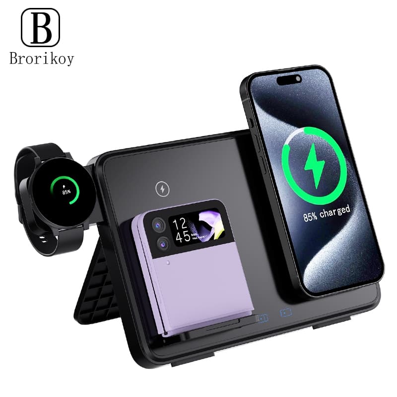 15W Suporte De Carregador Sem Fio Do Telefone Carro Toque Girar Para Samsung Galaxy Fold 6 5 4 3 Z Flip W23 W24 S25 phon