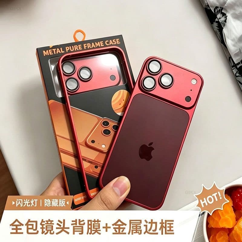 Estrutura de Metal avançada de segundo a 18 + capa de telefone com adesivo traseiro, adequada para iPhone 12 13 14 15 16